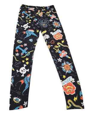 LuLaRoe Leggings TC UNICORN BLACK ANCHOR Bird Skull TATTOO Sword Snake B6.1
